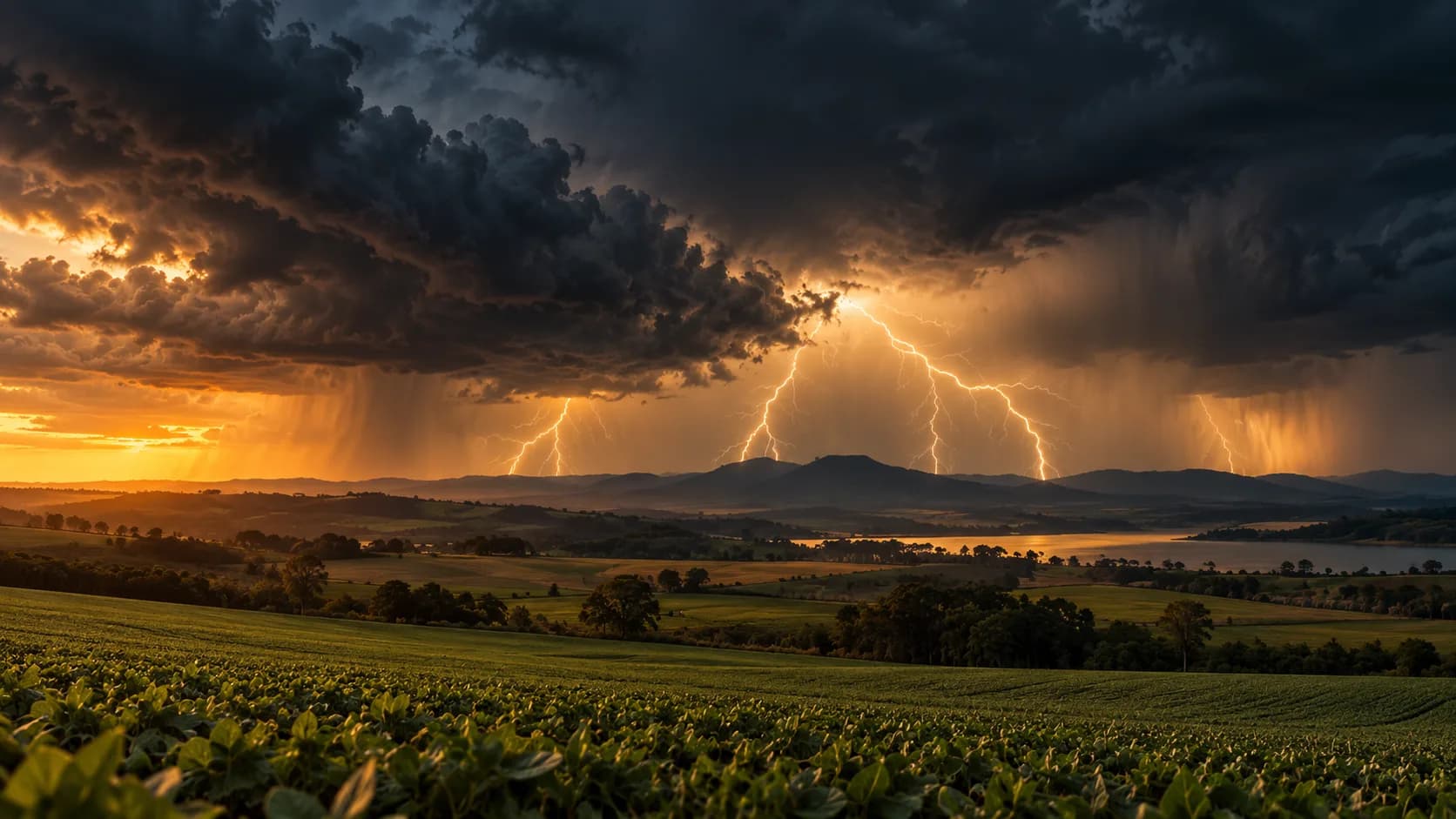 Tempestade severa sobre áreas agrícolas do Sul e Sudeste